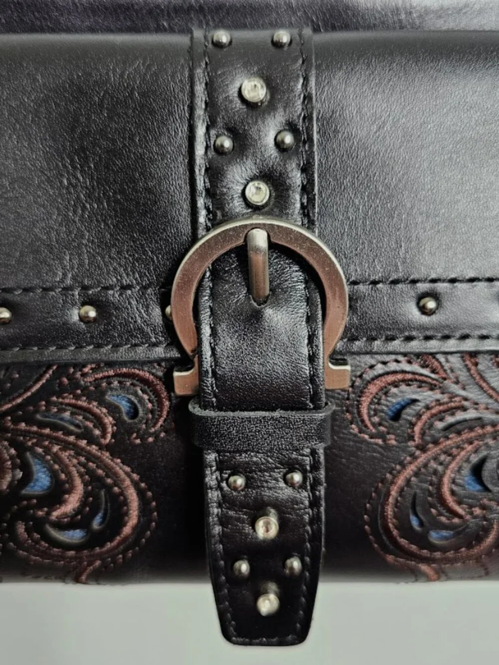 NWT PATRICIA NASH Maisie Crossbody BLACK LUX RANCH Montana Leather Collection - Picture 7 of 13